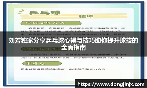 刘芳独家分享乒乓球心得与技巧助你提升球技的全面指南